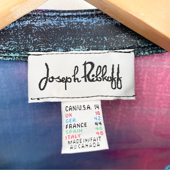 Joseph Ribkoff Cyber Ruched Jacket Liquid Metal Effect Sz L - Picture 8 of 13